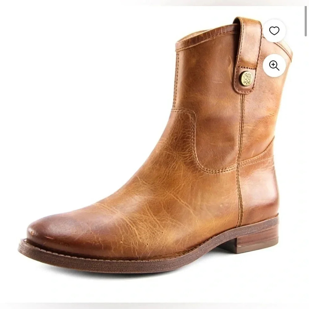 Vince Camuto Payatt   Round Toe Leather  Ankle Boots Size 7 Western Cowgirl